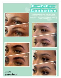 benefit browbar, brow lamination